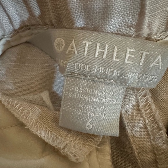 Athleta Cabo Tide Linen Jogger Pants Women’s 6 Camo Lightweight Elastic Waist - Picture 5 of 8